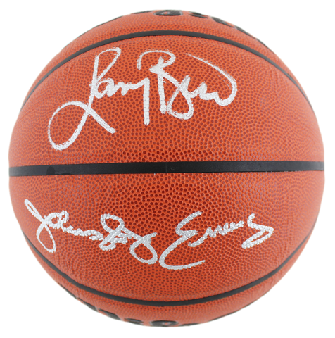 Larry Bird & Julius "Dr. J." Erving Authentic Signed Wilson Basketball BAS Wit