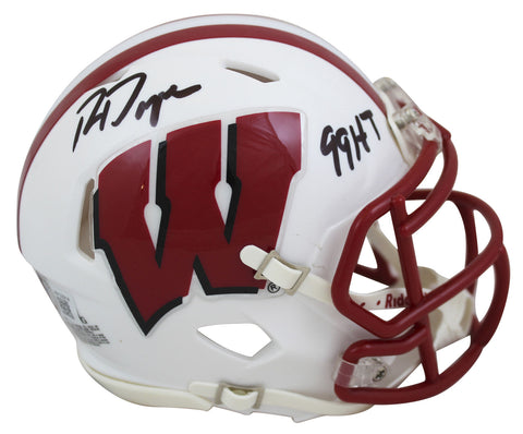 Wisconsin Ron Dayne "Heisman 99" Authentic Signed Speed Mini Helmet BAS Witness