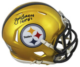 Steelers Joe Greene "HOF 87" Authentic Signed Flash Speed Mini Helmet BAS Wit