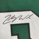 Autographed/Signed Zach Wilson New York Green Football Jersey JSA COA