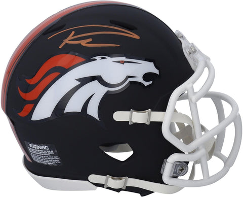 Russell Wilson Denver Broncos Signed Riddell Black Matte Speed Mini Helmet
