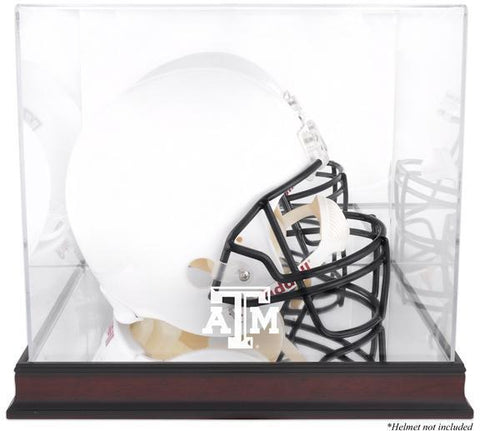 Texas A&M Aggies Mahogany Base Team Logo Helmet Display Case