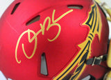 Derrick Brooks Autographed Florida State Garnet Mini Helmet- Beckett W *Gold