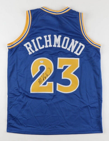 Mitch Richmond Signed Golden State Warriors Jersey (PSA) 6xNBA All Star Guard
