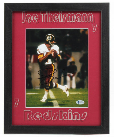 Joe Theismann Signed Redskins 12.75x15.75 Custom Framed Photo Display (Beckett)