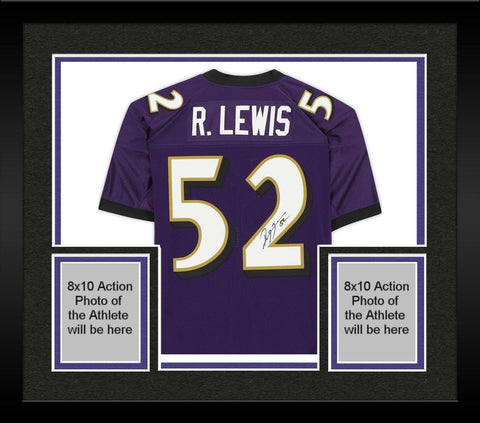 FRMD Ray Lewis Baltimore Ravens Signed Mitchell & Ness Purple Authentic Jersey
