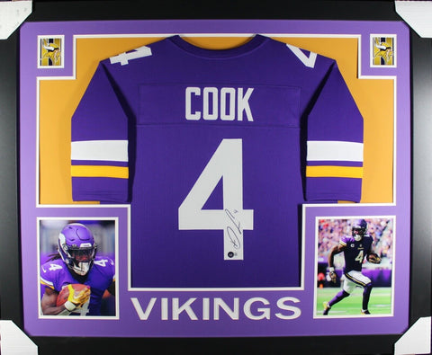 DALVIN COOK (Vikings purple SKYLINE) Signed Autographed Framed Jersey Beckett
