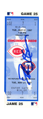 Deion Sanders Signed Cincinnati Reds 5/27/1997 vs Phillies Ticket BAS 37244