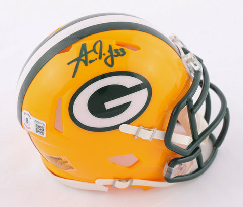 Aaron Jones Signed Green Bay Packers Speed Mini Helmet (Beckett Hologram)