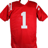 AJ Brown Autographed Red College Style Jersey-Beckett W Hologram