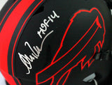 Andre Reed Autographed Bills Eclipse Speed Mini Helmet W/ Insc- Beckett W*Silver