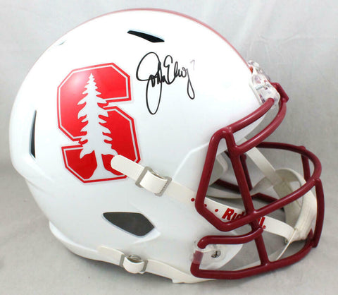 John Elway Signed Stanford Cardinals F/S Speed Helmet - Beckett W Auth *Black