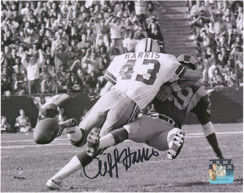 Cliff Harris Dallas Cowboys Signed 8x10 Tackle vs. Los Angeles Rams Photograph