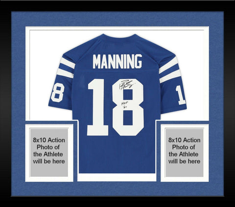 FRMD Peyton Manning Colts Signd Blue Mitchell&Ness Auth Jersey w/"HOF 21"Inc