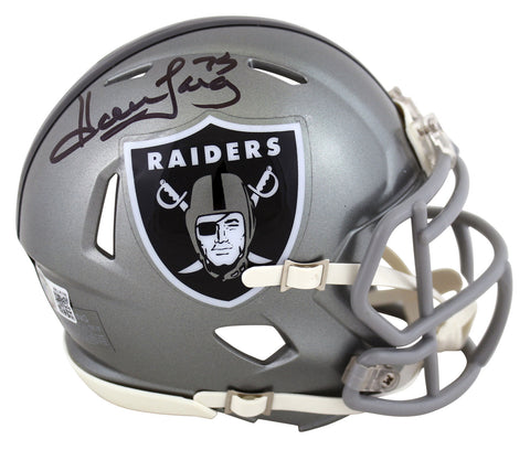 Raiders Howie Long Authentic Signed Flash Speed Mini Helmet BAS Witnessed