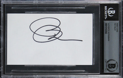 Heat Pat Riley Authentic Signed 3x5 Index Card Autographed BAS Slabbed