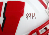 Ron Dayne Autographed Wisconsin Badgers F/S Speed Helmet W/99H-Prova *Black