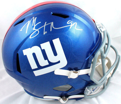 Michael Strahan Autographed NY Giants F/S Speed Helmet-Beckett W Hologram*Silver