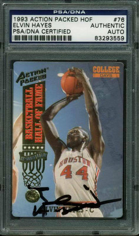 Houston Elvin Hayes Authentic Signed Card 1993 Action Packed HOF PSA/DNA Slabbed