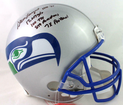 Steve Largent Signed Seahawks F/S 83-01 Authentic Helmet w/5 Insc-Beckett W Auth