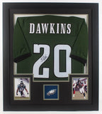 Brian Dawkins Signed Philadelphia Eagles 31x35 Custom Framed Jersey (JSA Holo)