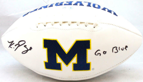 Kwity Paye Signed Michigan Wolverines Logo Football w/ Go Blue-BeckettW Hologram