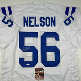 Autographed/Signed QUENTON NELSON Indianapolis White Football Jersey JSA COA