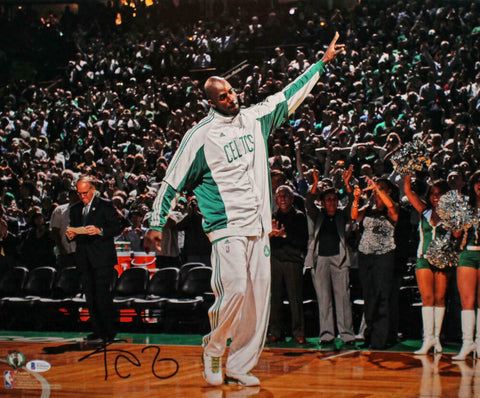 Kevin Garnett Autographed Boston Celtics 16x20 FP Waving Photo - Beckett W Auth