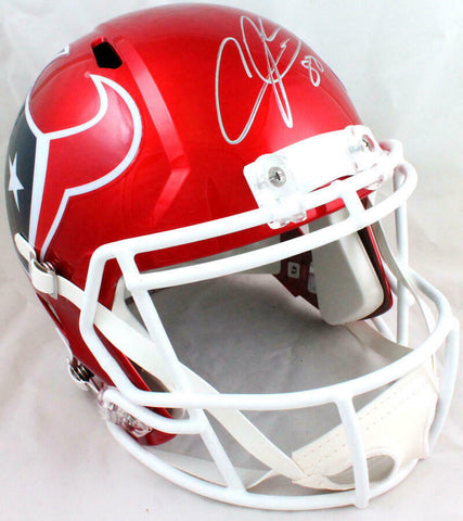 Andre Johnson Autographed Houston Texans F/S Flash Speed Helmet-JSA W *Silver
