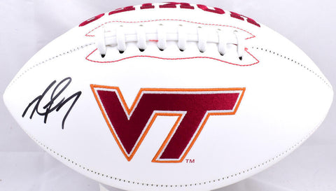 Michael Vick Autographed Virginia Tech Logo Football - Beckett W Hologram *Black