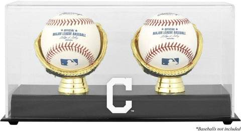Indians Gold Glove Double Baseball Logo Display Case - Fanatics