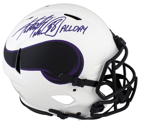 Vikings Adrian Peterson "All Day" Signed Lunar F/S Speed Proline Helmet BAS Wit