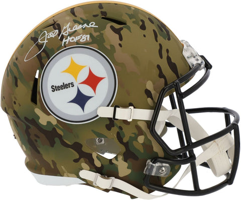 Joe Greene Pittsburgh Steelers Signed CAMO Alternate Rep Helmet & "HOF 97" Insc