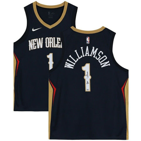 ZION WILLIAMSON Autographed New Orleans Pelicans Nike Navy Jersey FANATICS