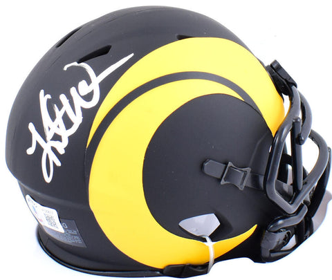Kurt Warner Autographed Rams Eclipse Speed Mini Helmet- Beckett W Hologram