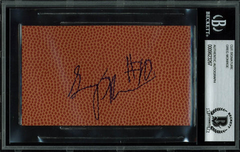 Pistons Greg Monroe Signed 3x5 Basketball Cut Signature BAS Slabbed #9623267