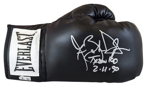 Buster Douglas "Tyson KO 2-11-90" Signed Black Everlast Boxing Glove BAS Witness