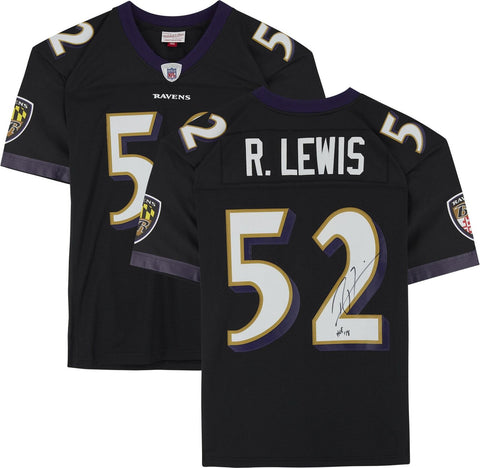 Ray Lewis Ravens Signed Mitchell & Ness Jersey w/"HOF 18" Insc