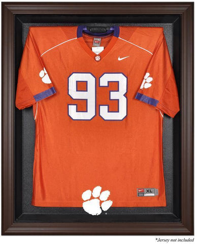 Clemson Tigers Brown Framed Logo Jersey Display Case Authentic