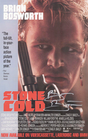Brian Bosworth Signed 'Stone Cold' 11x17 Movie Poster - (SCHWARTZ SPORTS COA)
