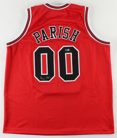 Robert Parish Signed Chicago Bulls Red Road Jersey (TriStar Holo) H.O.F. 2003