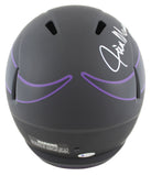 Vikings Purple People Eaters (4) Signed Eclipse Full Size Speed Rep Helmet BAS