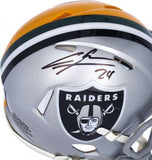 Charles Woodson Raiders/Packers Signed Half/Half Mini Helmet Raiders side signed