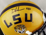 Devin White Autographed LSU Tigers Gold Schutt Mini Helmet- Beckett W *Black