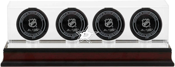 Dallas Stars Mahogany Four Hockey Puck Logo Display Case