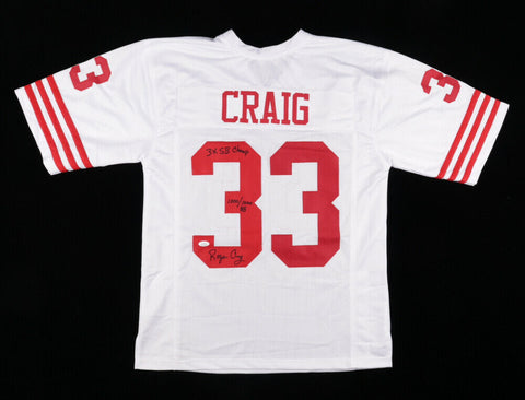 Roger Craig Signed 49ers Jersey Insc, "3x SB Champ" & "1000/1000 85" (JSA COA)