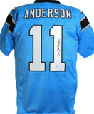 Robby Anderson Autographed Blue Pro Style Jersey- Beckett W *Black