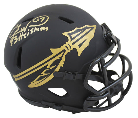 Florida State Charlie Ward "93 Heisman" Signed Eclipse Speed Mini Helmet BAS Wit