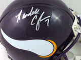 Randall Cunningham Autographed Vikings 83-01 TB Mini Helmet- BA W Holo *Silver