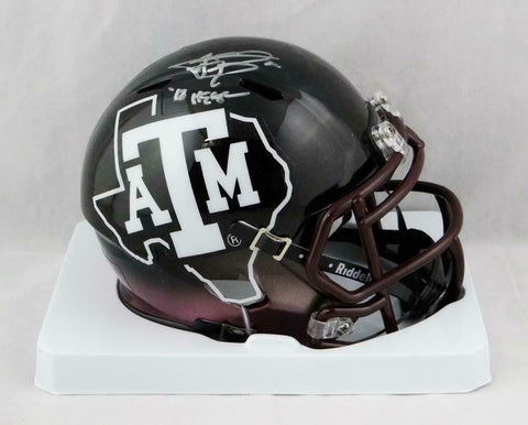 Johnny Manziel Heisman Signed Texas A&M Hydro Speed Mini Helmet- JSA W *Silver